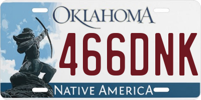 OK license plate 466DNK