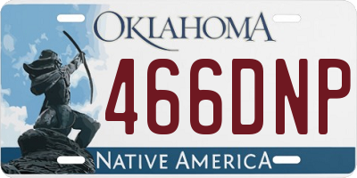 OK license plate 466DNP