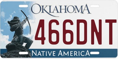 OK license plate 466DNT