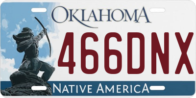 OK license plate 466DNX