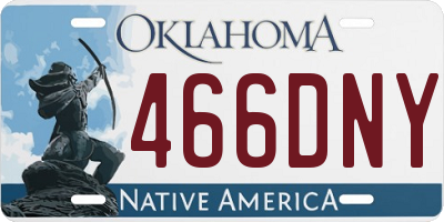 OK license plate 466DNY