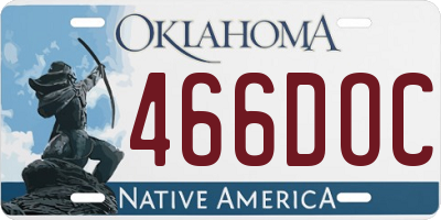 OK license plate 466DOC