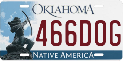 OK license plate 466DOG