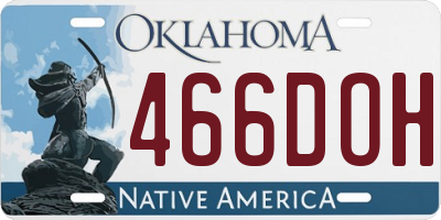 OK license plate 466DOH