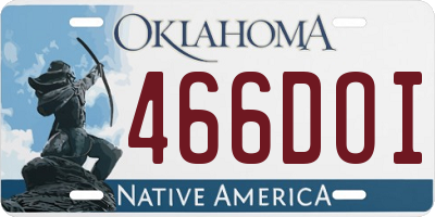 OK license plate 466DOI