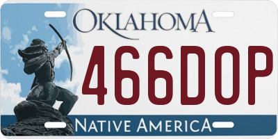 OK license plate 466DOP