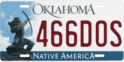 OK license plate 466DOS