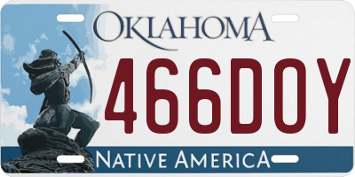 OK license plate 466DOY