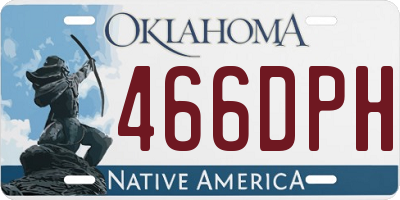 OK license plate 466DPH