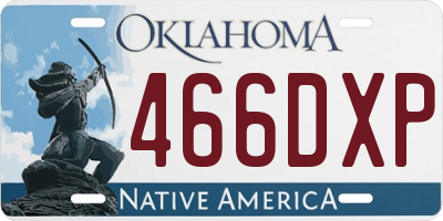 OK license plate 466DXP