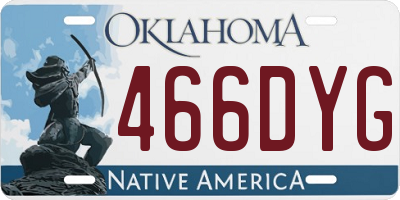 OK license plate 466DYG
