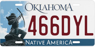 OK license plate 466DYL