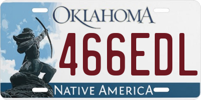 OK license plate 466EDL