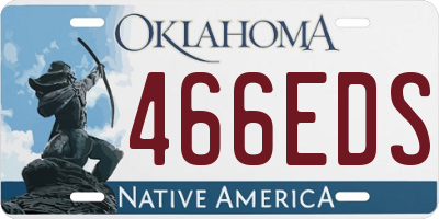 OK license plate 466EDS
