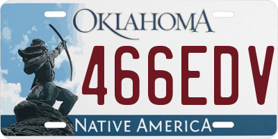 OK license plate 466EDV