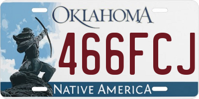 OK license plate 466FCJ