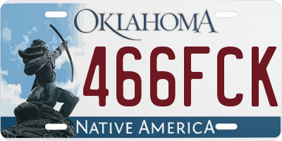 OK license plate 466FCK