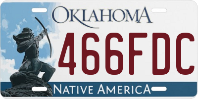 OK license plate 466FDC
