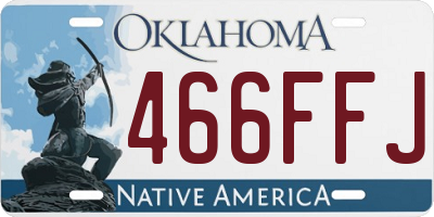 OK license plate 466FFJ