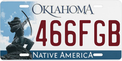 OK license plate 466FGB