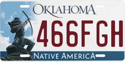 OK license plate 466FGH