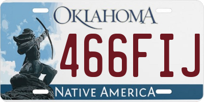 OK license plate 466FIJ