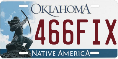 OK license plate 466FIX