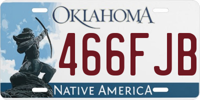 OK license plate 466FJB