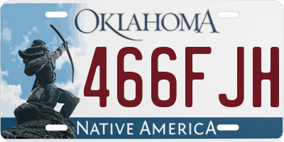 OK license plate 466FJH