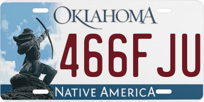 OK license plate 466FJU