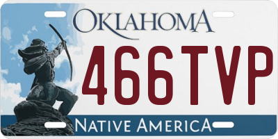 OK license plate 466TVP