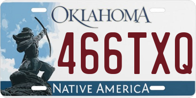 OK license plate 466TXQ