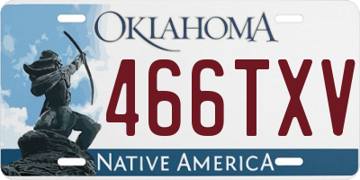 OK license plate 466TXV