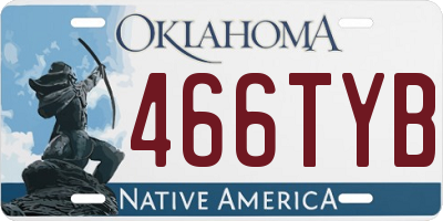 OK license plate 466TYB