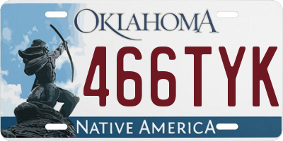OK license plate 466TYK