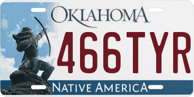 OK license plate 466TYR