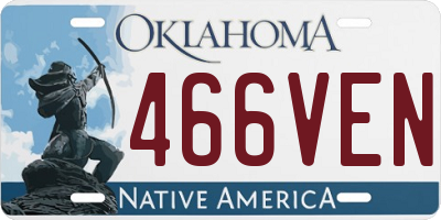 OK license plate 466VEN