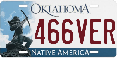 OK license plate 466VER
