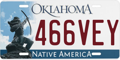 OK license plate 466VEY