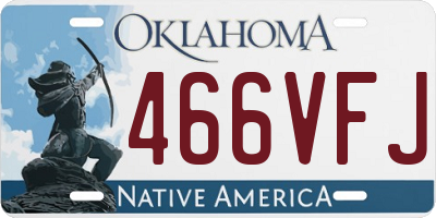 OK license plate 466VFJ