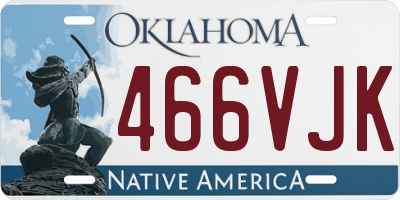 OK license plate 466VJK