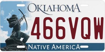 OK license plate 466VQW