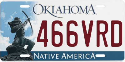 OK license plate 466VRD