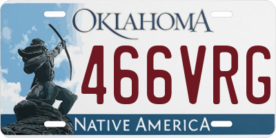 OK license plate 466VRG
