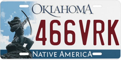 OK license plate 466VRK