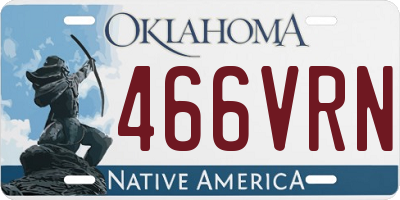 OK license plate 466VRN