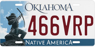 OK license plate 466VRP