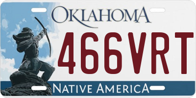 OK license plate 466VRT
