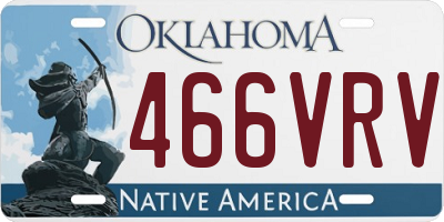 OK license plate 466VRV