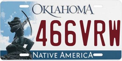OK license plate 466VRW